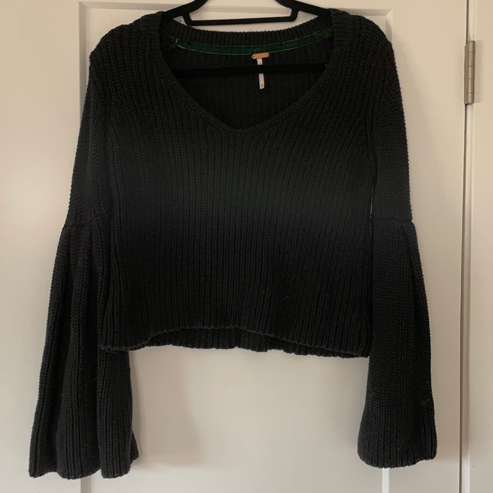FREE PEOPLE CROPPED KNIT SWEATER